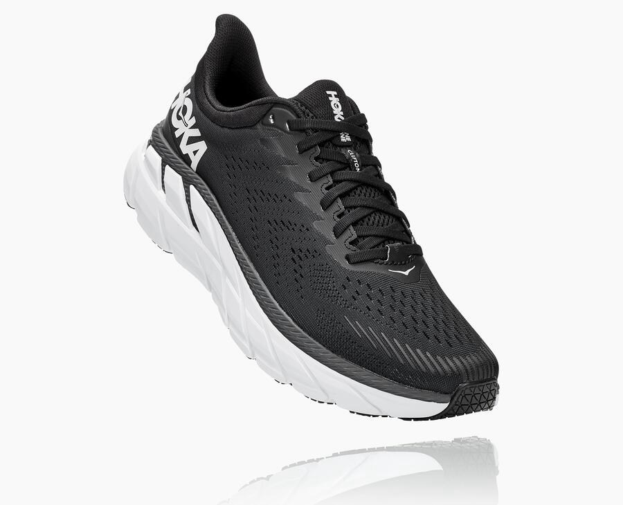 Hoka One One Clifton 7 Löparskor Herr - Svarta/Vita - HNZWX-9325